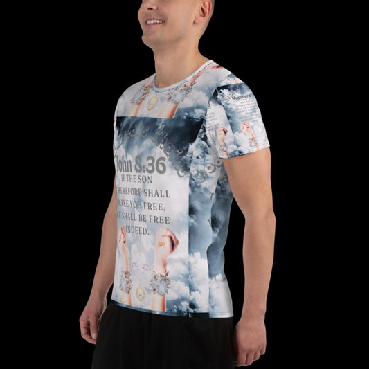 Who The Son Set Free All-Over Print Men's Athletic T-shirt